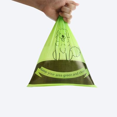 Borse su ordinazione di cacca della lettiera dello spreco dell'animale domestico della borsa della poppa di verde del gatto del cane con l'erogatore