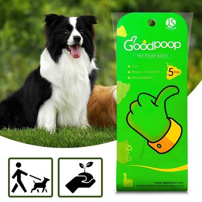 Prodotti biodegradabili di EPI per la borsa verde riutilizzabile concimabile della poppa dello spreco del cane di animale domestico dei cani con il supporto