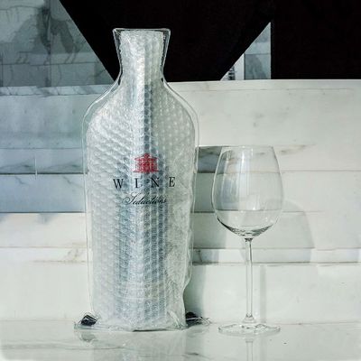 Borse di plastica del vino dell'involucro di bolla del PVC, borse riutilizzabili su ordinazione del protettore della bottiglia di vino