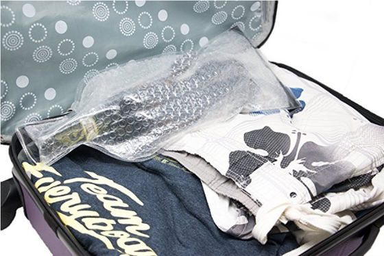 Borse trasparenti del vino dell'involucro di bolla, borse di plastica del protettore della bottiglia di vino del PVC