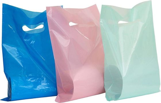 sacchetto della spesa di plastica della maniglia tagliato plastica biodegradabile concimabile della perforazione di foro dell'amido di mais 100% con il logo su ordinazione stampato