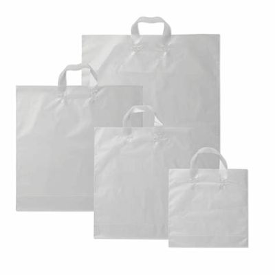 Sacchetti della spesa riutilizzabili di logo su ordinazione di colore solido, borsa molle di plastica della maniglia del ciclo