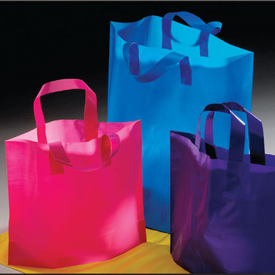 Il sacchetto della spesa al minuto per i bambini su misura stampa la borsa di plastica eliminabile del regalo con la maniglia facile portare