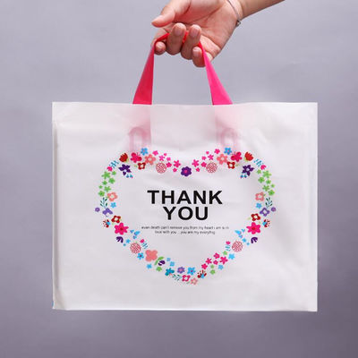 Il sacchetto della spesa al minuto per i bambini su misura stampa la borsa di plastica eliminabile del regalo con la maniglia facile portare