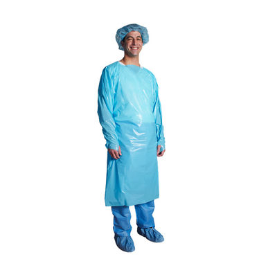 La CBE di plastica blu del paziente dei grembiuli chirurgici monouso abbiglia con le maniche lunghe