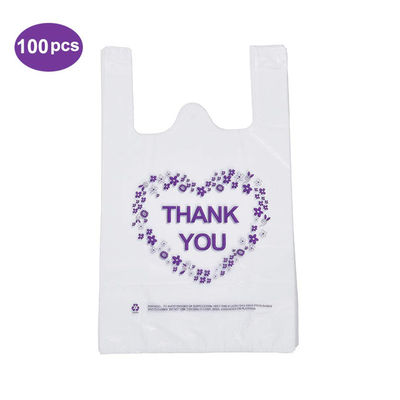 Maglia di plastica di alta qualità la chiara tratta i sacchetti della spesa della maglietta delle borse con il logo su ordinazione