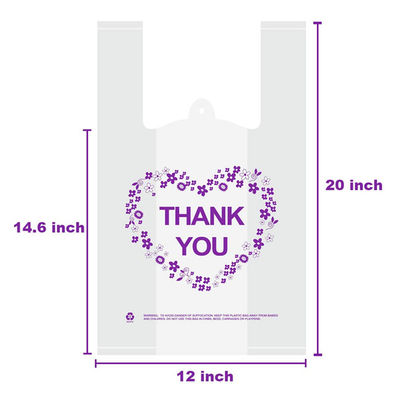 Maglia di plastica di alta qualità la chiara tratta i sacchetti della spesa della maglietta delle borse con il logo su ordinazione