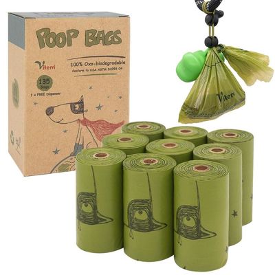 Borsa stampata biodegradabile su ordinazione dello spreco del cane della borsa della poppa dell'animale domestico delle borse di cacca del cagnolino con l'erogatore