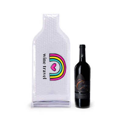 Borse di plastica del vino dell'involucro di bolla del PVC, borse riutilizzabili su ordinazione del protettore della bottiglia di vino