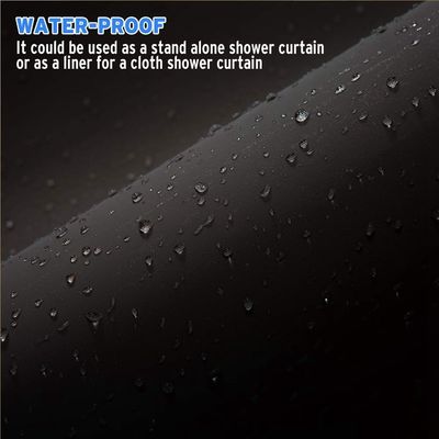 Tenda di doccia eliminabile del bagno della plastica PEVA del bagno di Walmart di colore di Clear Black