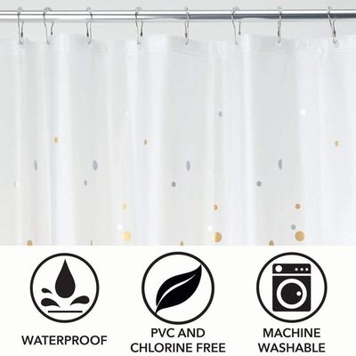 Tenda di doccia di plastica eliminabile del bagno all'ingrosso di Walmart della fabbrica con i ganci