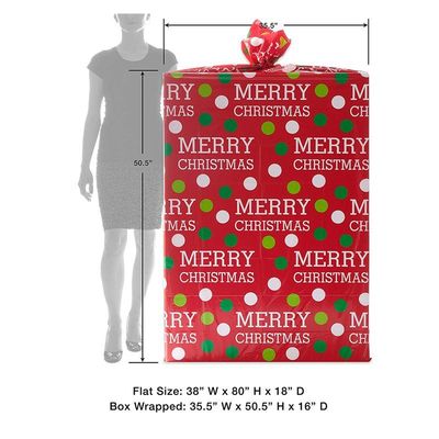 L'involucro di regalo di plastica variopinto di progettazione di festa di Natale insacca enorme/gigante/X grandi con l'etichetta