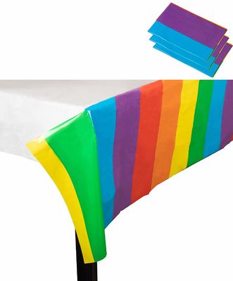 La plastica del PE stampata arcobaleno misura una forma rettangolare a 108 pollici eliminabile di 54 × delle coperture della Tabella