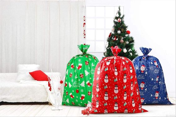 Borse di plastica variopinte non tossiche dell'involucro di regalo, grandi borse extra riutilizzabili del regalo di Natale