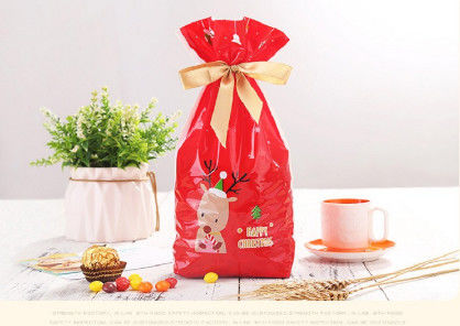 Hot Sale Best Wishes Christmas Candy Bags Plastic Gift Bags Treat Bag