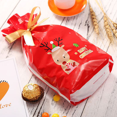 Hot Sale Best Wishes Christmas Candy Bags Plastic Gift Bags Treat Bag
