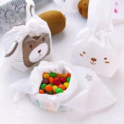 Happy Easter Disposable Plastic Candy Cello Bag Clear Packaging Easter Bunny Treat Bag
